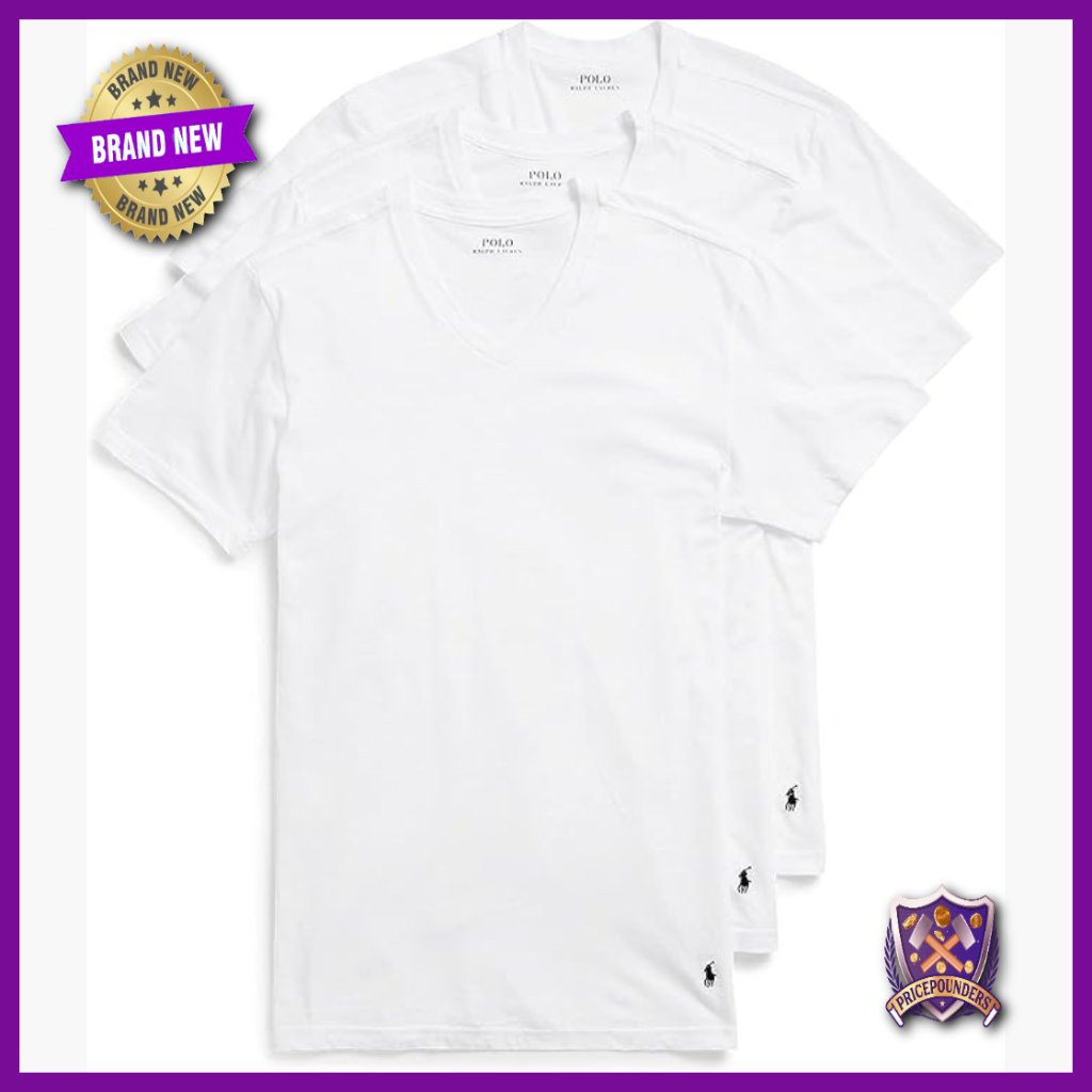 Classic Fit Cotton V-Neck Undershirt 3-Pack Moisture Wicking Xl